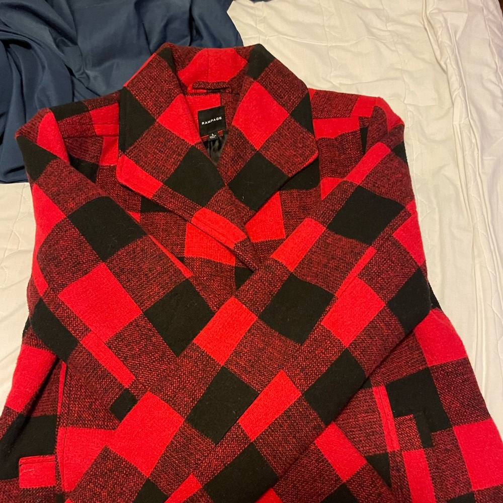 Rampage Red and Black Peacoat